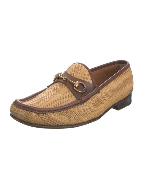 gucci raffia loafers